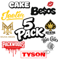 5 Wax pack - ¡Sabores y marcas al azar! + ¡Comestible gratis!