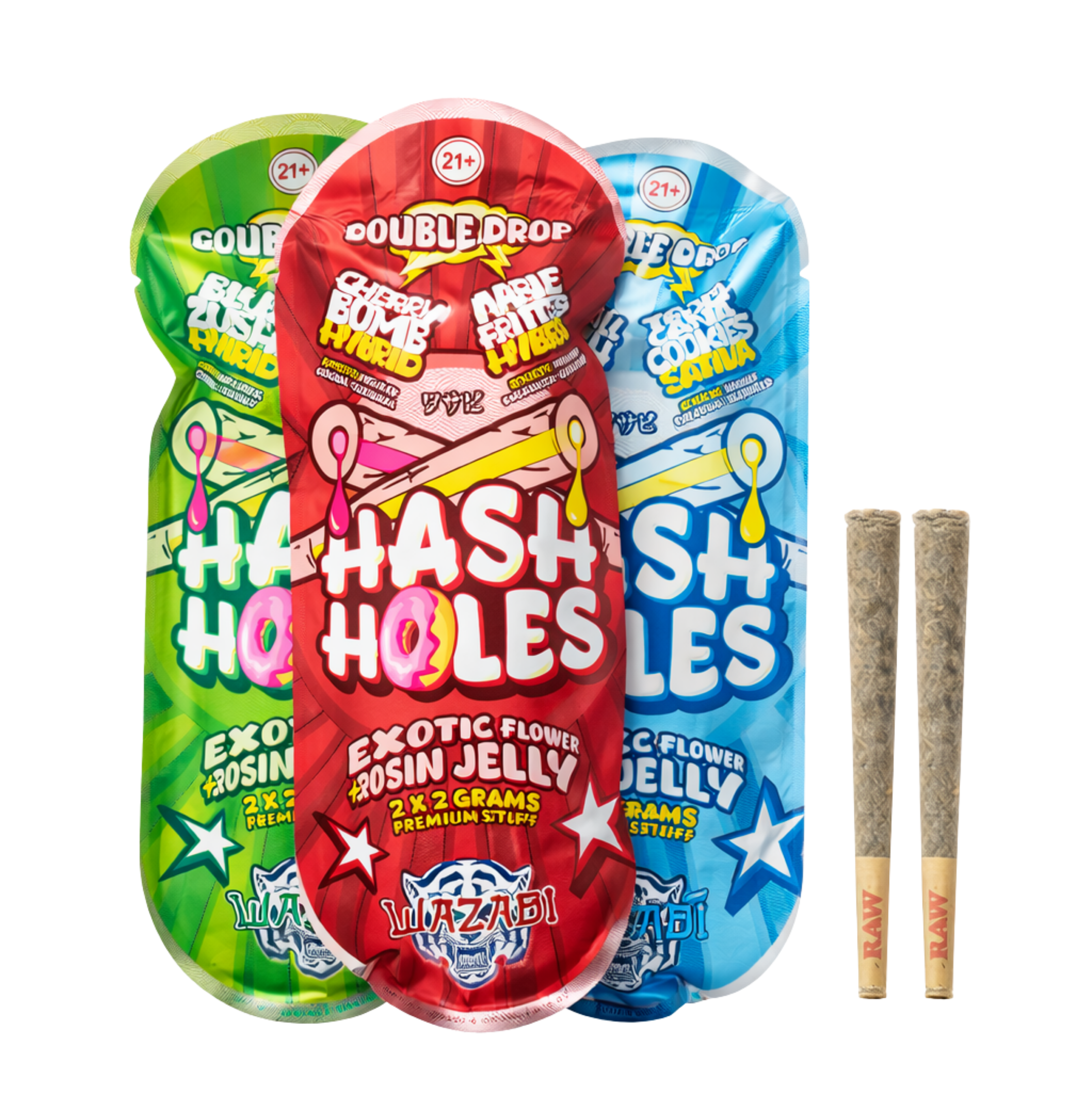 Hash Holes - Exotic Flower + Rosin Jelly ( 2 PreRolls ) ¡Original!